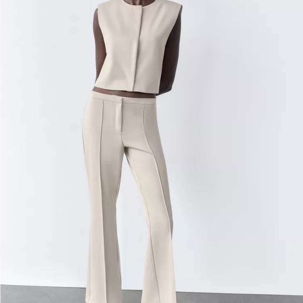 Zara Two Piece Set Cropped Vest and Flared Pants